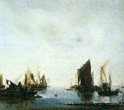 Jan van de Cappelle Seascape with Sailing Boats oil painting